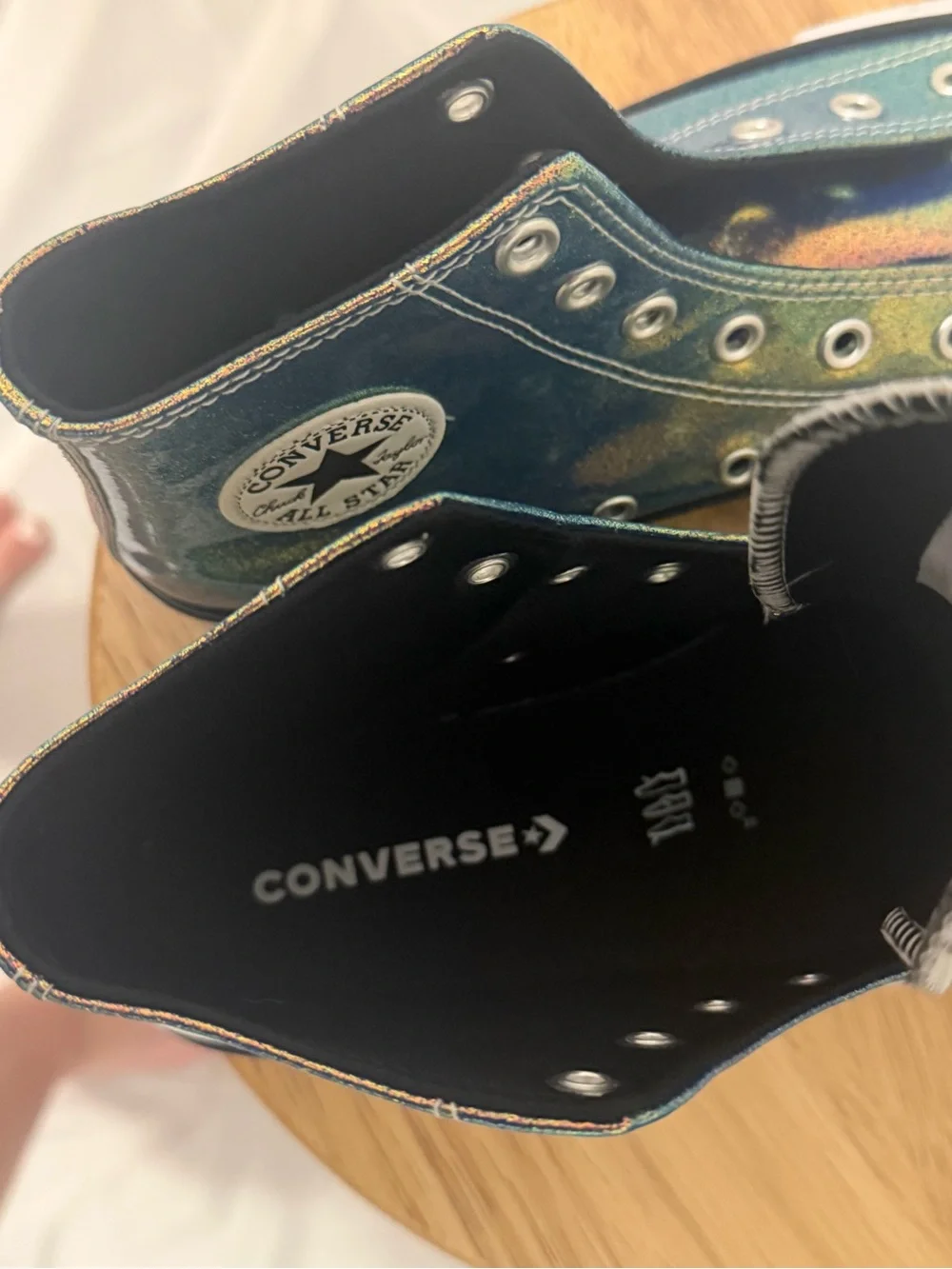Converse Kids' Iridescent Teal/Blue High Top Sneakers